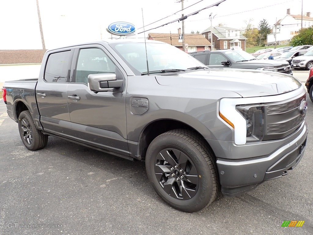 Carbonized Gray Metallic 2023 Ford F150 Lightning Lariat 4x4 Exterior Photo #146720838