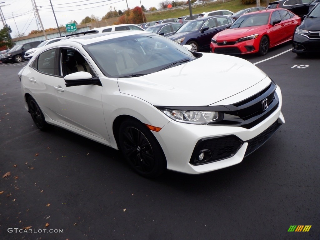 2017 Civic EX Hatchback - White Orchid Pearl / Black/Ivory photo #6