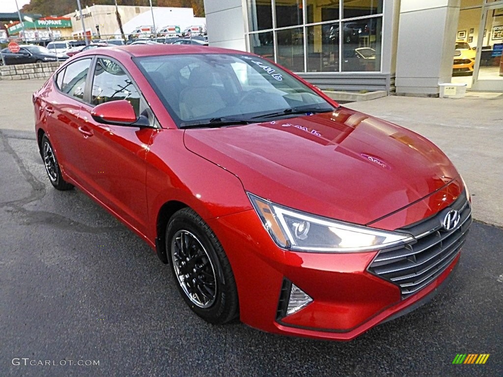 2020 Elantra SE - Scarlet Red Pearl / Beige photo #7