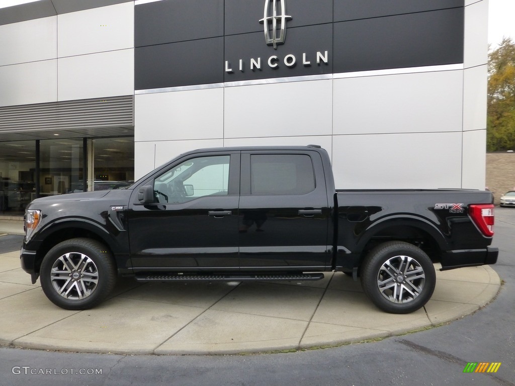 Agate Black Metallic 2022 Ford F150 STX SuperCrew 4x4 Exterior Photo #146721840