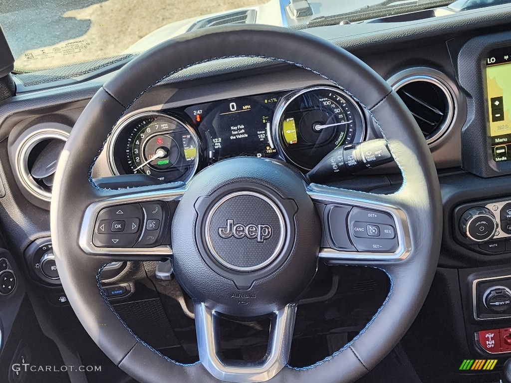 2023 Jeep Wrangler Unlimited Rubicon 4XE Hybrid Black Steering Wheel Photo #146721936