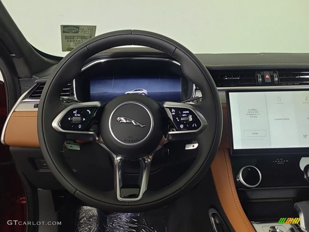2024 Jaguar F-PACE P400 R-Dynamic S Siena Tan/Ebony Steering Wheel Photo #146722014