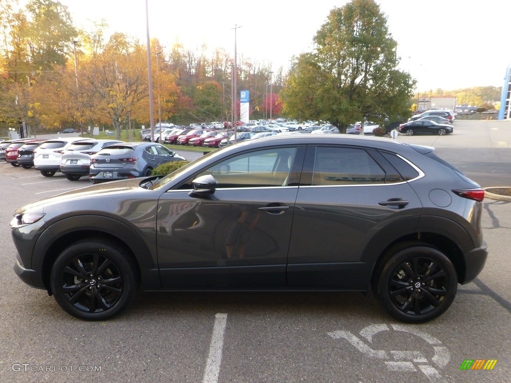 2023 CX-30 Turbo Premium AWD - Machine Gray Metallic / White photo #6