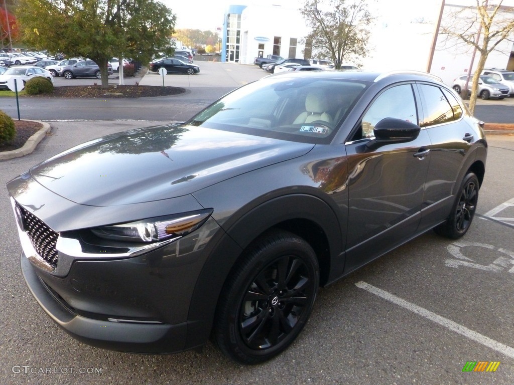 2023 CX-30 Turbo Premium AWD - Machine Gray Metallic / White photo #7