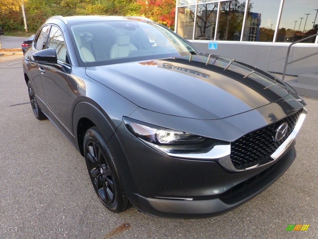 2023 CX-30 Turbo Premium AWD - Machine Gray Metallic / White photo #9