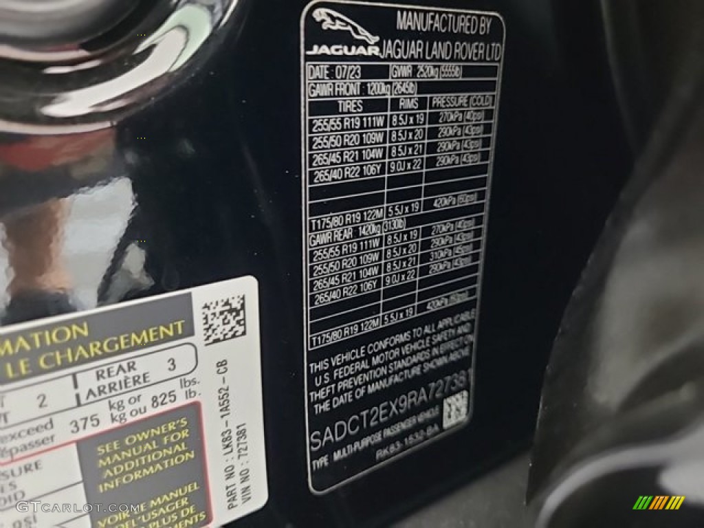 2024 F-PACE P250 R-Dynamic S - Santorini Black Metallic / Ebony/Ebony photo #28