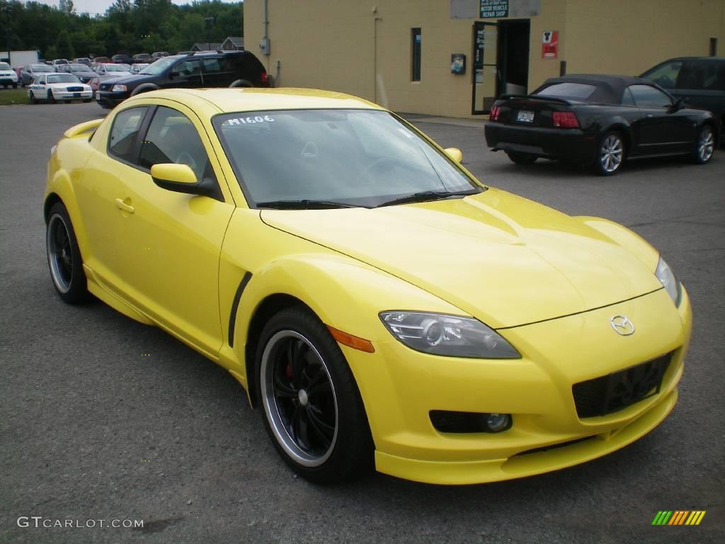 2004 RX-8  - Lightning Yellow / Black/Chapparal photo #7