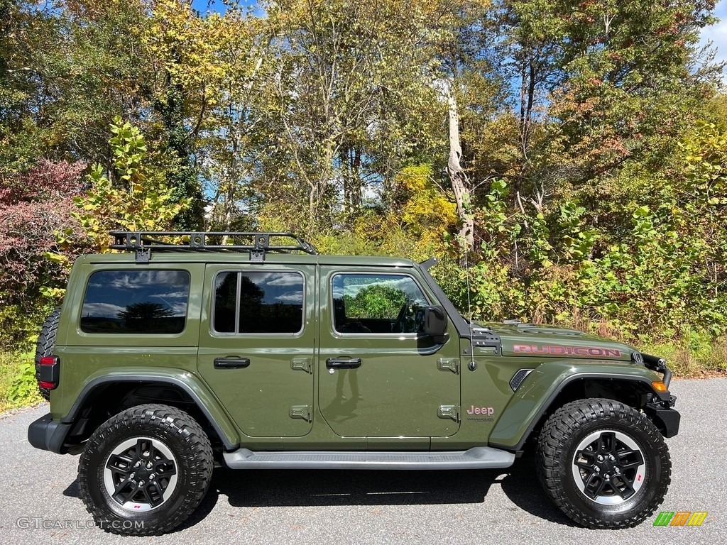 Sarge Green 2021 Jeep Wrangler Unlimited Rubicon 4x4 Exterior Photo #146724831