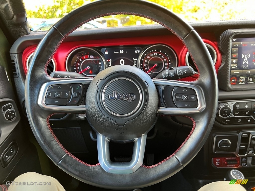 2021 Jeep Wrangler Unlimited Rubicon 4x4 Black Steering Wheel Photo #146724939