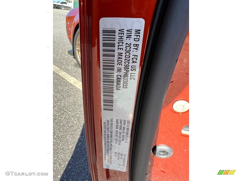 2023 Dodge Challenger SRT Hellcat JailBreak Widebody Color Code Photos