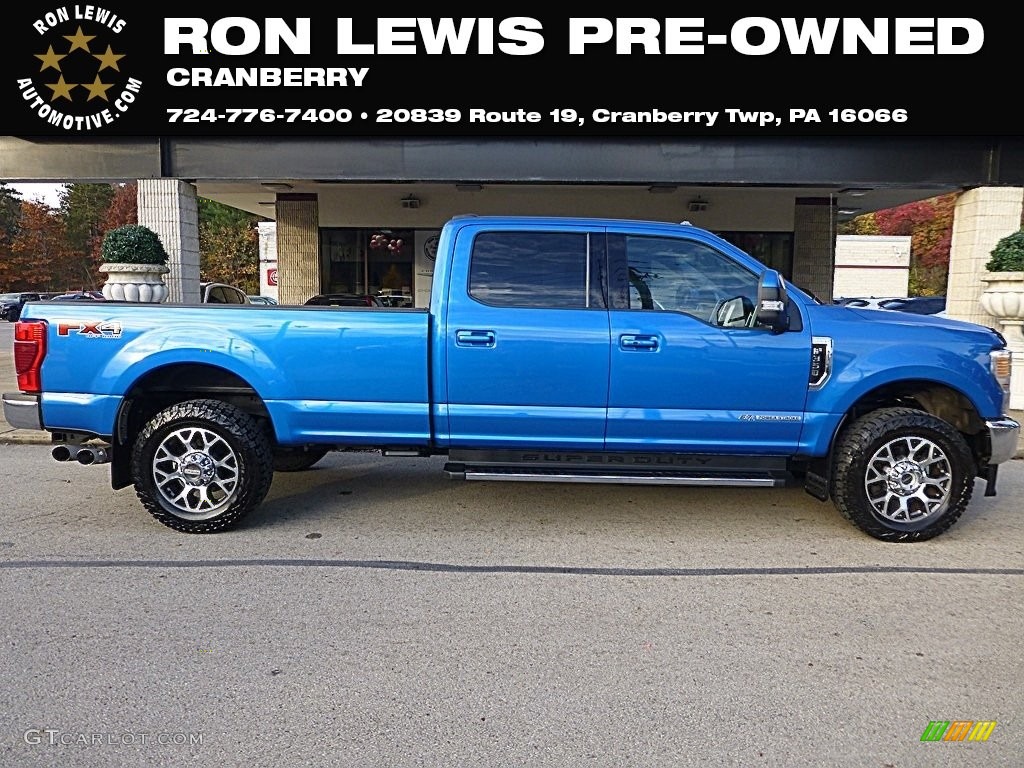 2021 F350 Super Duty Lariat Crew Cab 4x4 - Velocity Blue / Black photo #1