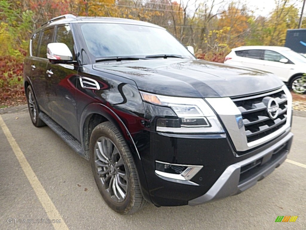 Super Black 2023 Nissan Armada Platinum 4x4 Exterior Photo #146728055