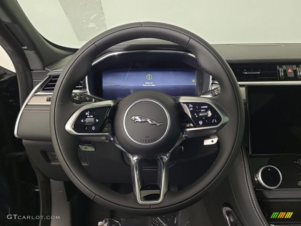 2024 Jaguar F-PACE P400 R-Dynamic S Ebony/Ebony Steering Wheel Photo #146729819