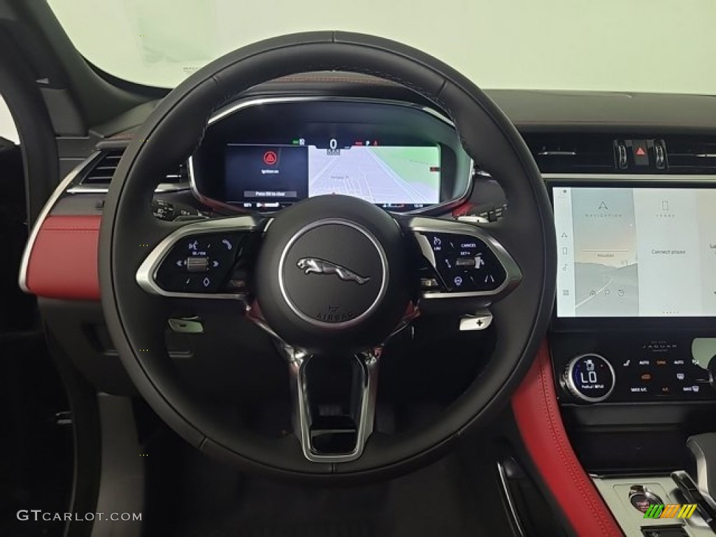 2024 F-PACE P250 R-Dynamic S - Santorini Black Metallic / Mars Red/Ebony photo #17
