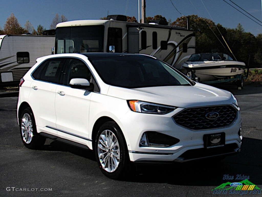 2024 Edge Titanium AWD - Star White Metallic Tri-Coat / Medium Soft Ceramic photo #8