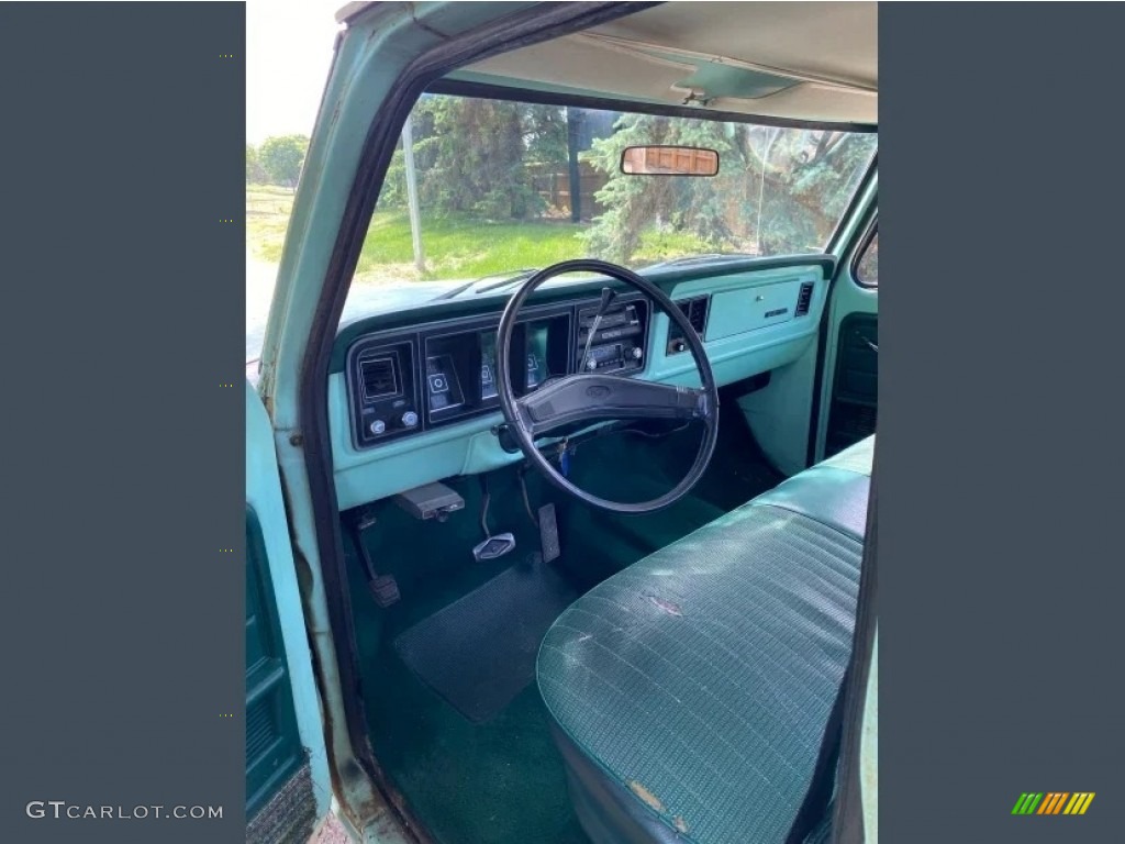 Jade Green Interior 1977 Ford F150 Custom Regular Cab Photo #146734607