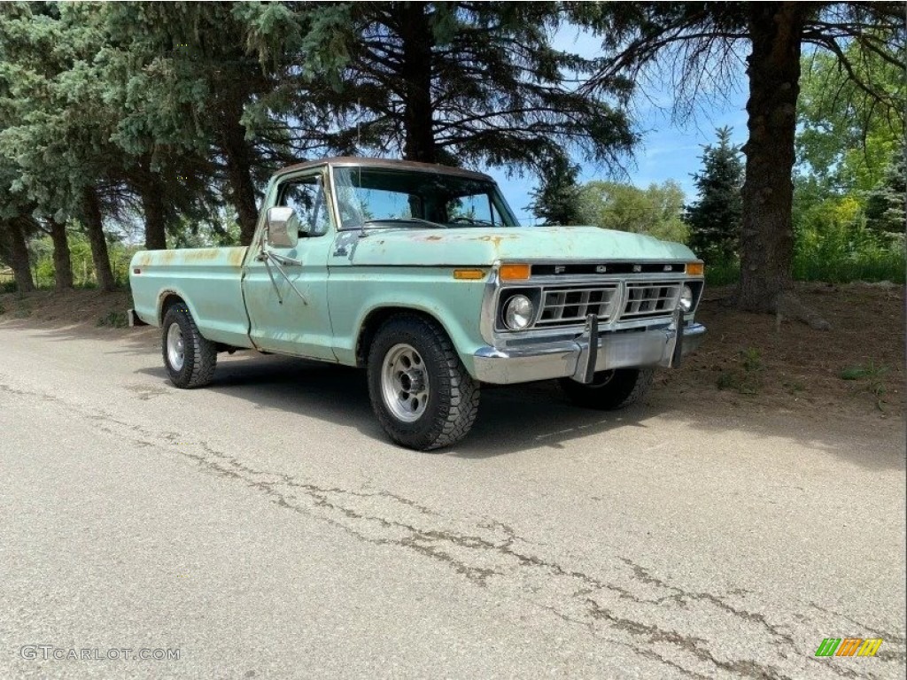 Light Jade 1977 Ford F150 Custom Regular Cab Exterior Photo #146734691