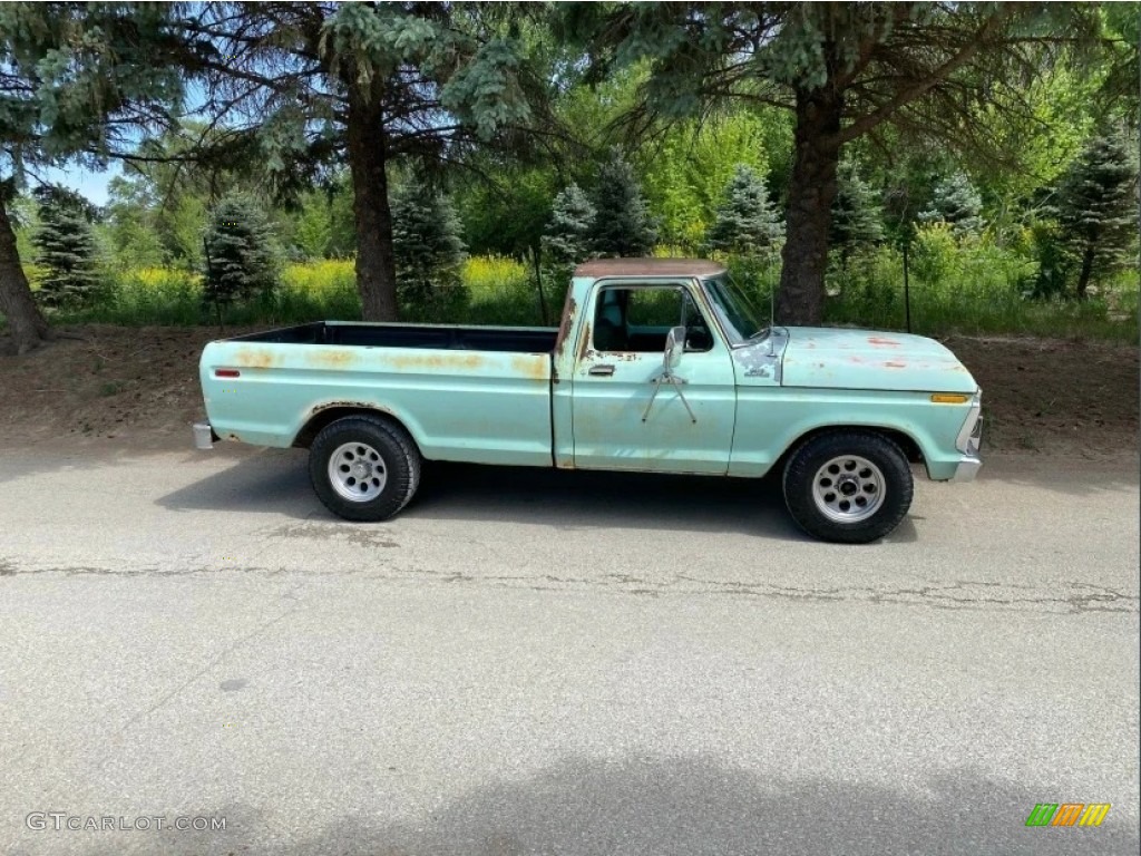 Light Jade 1977 Ford F150 Custom Regular Cab Exterior Photo #146734700