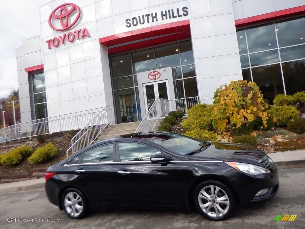 2012 Sonata Limited - Midnight Black / Black photo #2