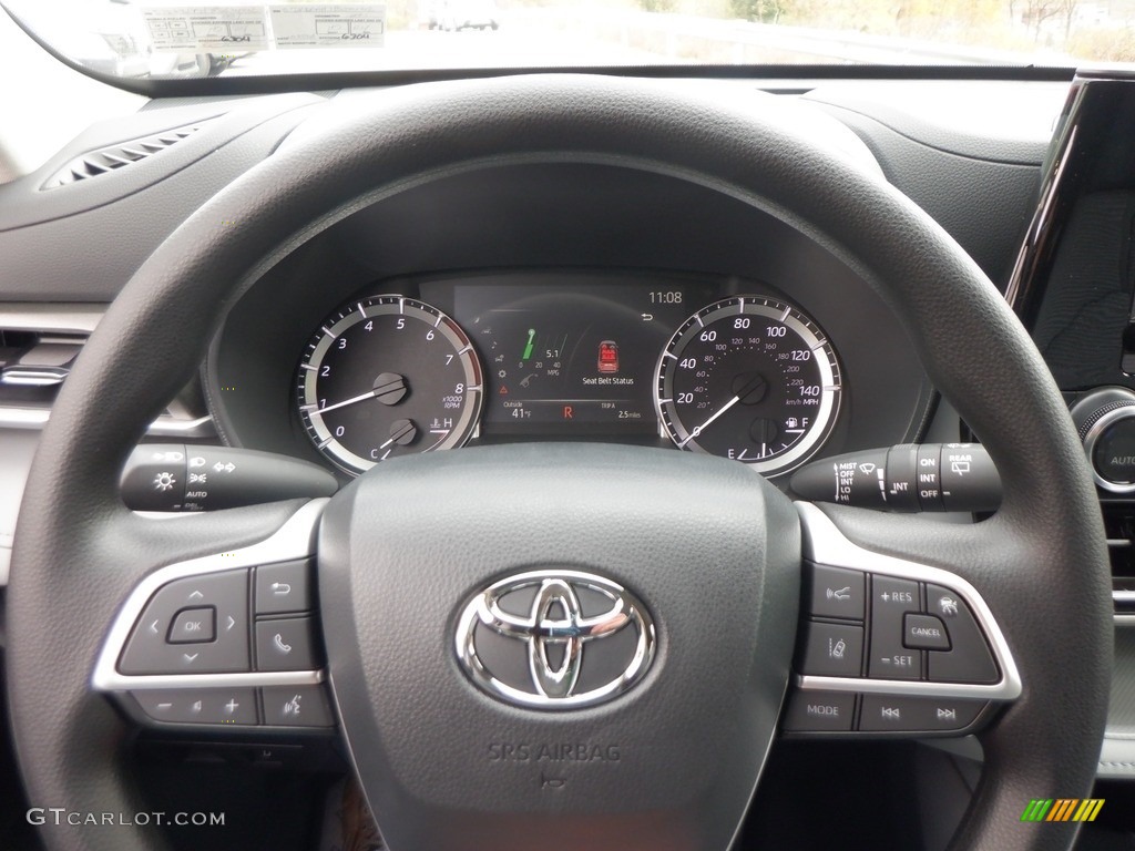 2023 Toyota Highlander L Black Steering Wheel Photo #146736364