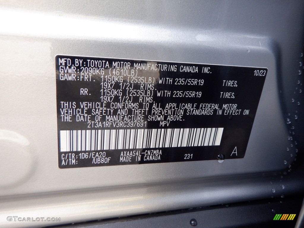 2024 Toyota RAV4 XLE Premium AWD Color Code Photos