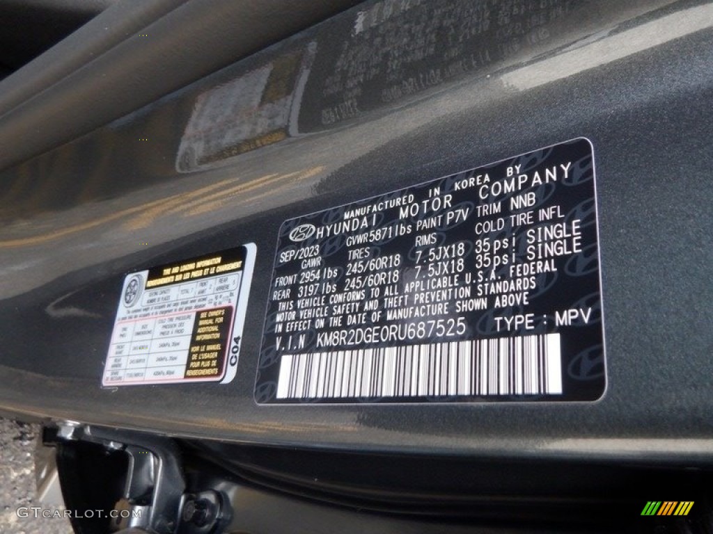 2024 Palisade Color Code P7V for Steel Graphite Photo #146738528