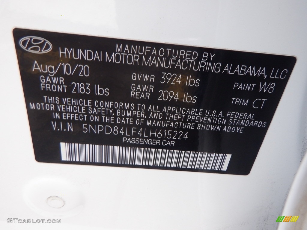 2020 Elantra Value Edition - Quartz White Pearl / Black photo #26
