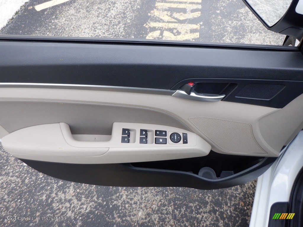 2020 Elantra Value Edition - Quartz White Pearl / Beige photo #8