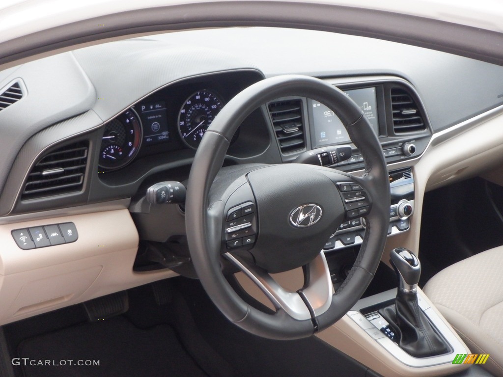 2020 Elantra Value Edition - Quartz White Pearl / Beige photo #9