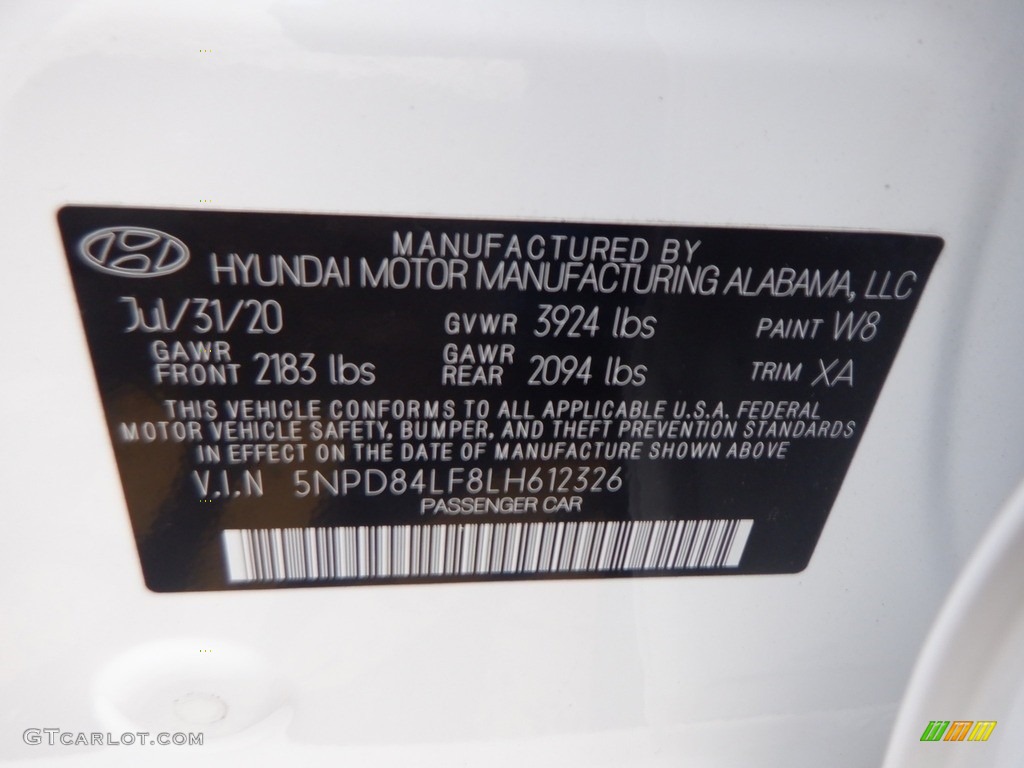 2020 Elantra Value Edition - Quartz White Pearl / Beige photo #30