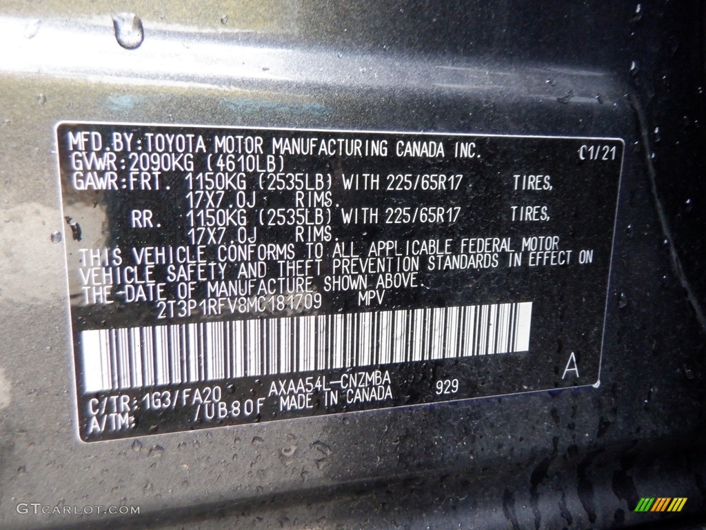 2021 RAV4 XLE AWD - Magnetic Gray Metallic / Black photo #37