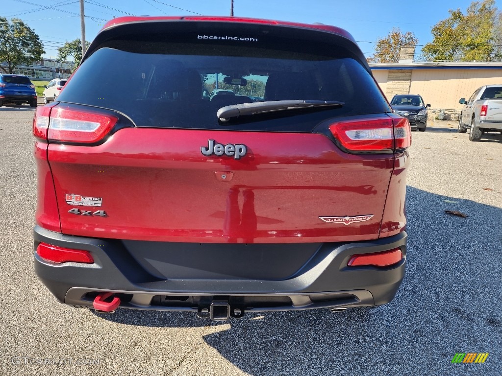 2015 Cherokee Trailhawk 4x4 - Deep Cherry Red Crystal Pearl / Trailhawk Black photo #3