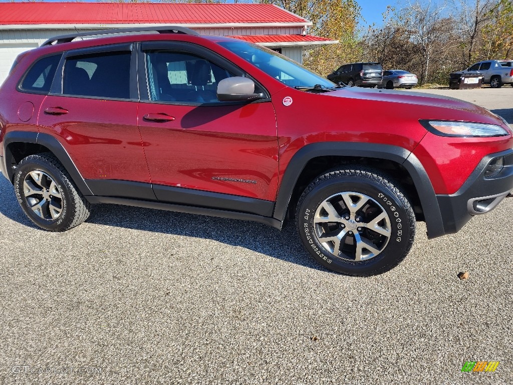 2015 Cherokee Trailhawk 4x4 - Deep Cherry Red Crystal Pearl / Trailhawk Black photo #34