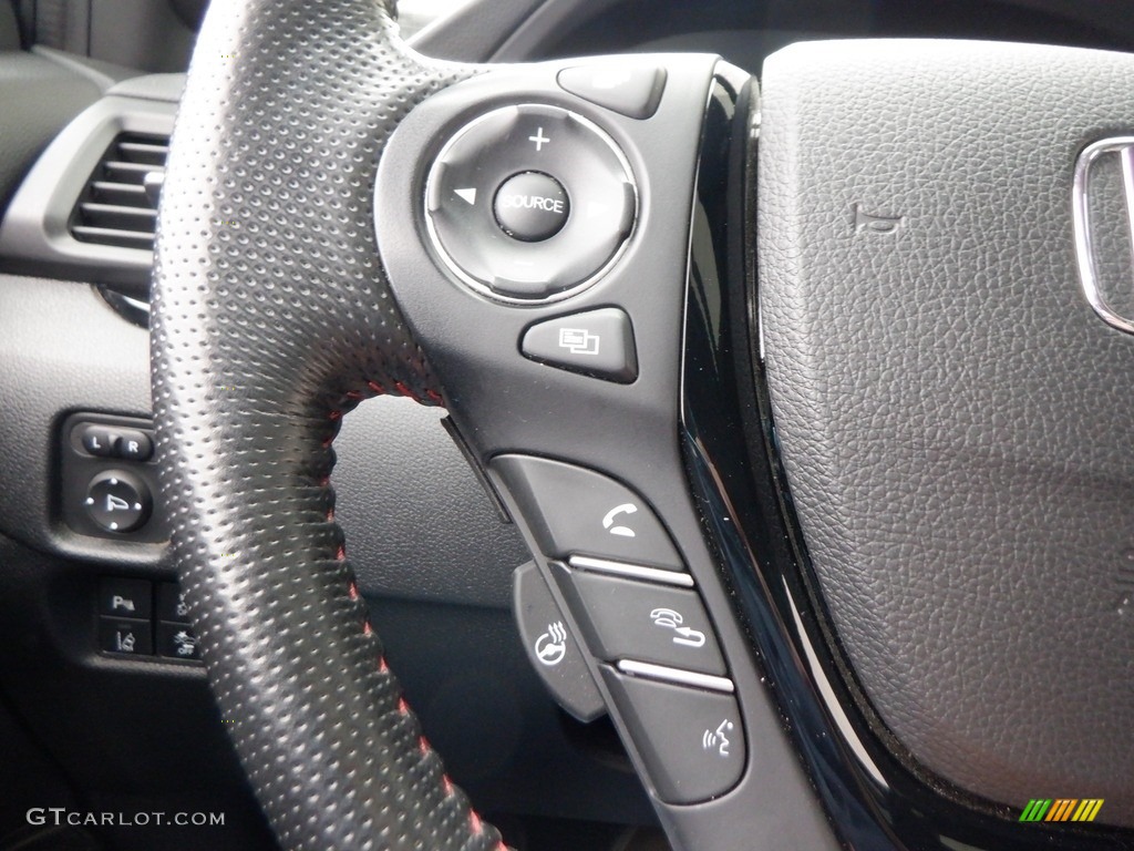 2021 Honda Ridgeline Black Edition AWD Black/Red Steering Wheel Photo #146744650