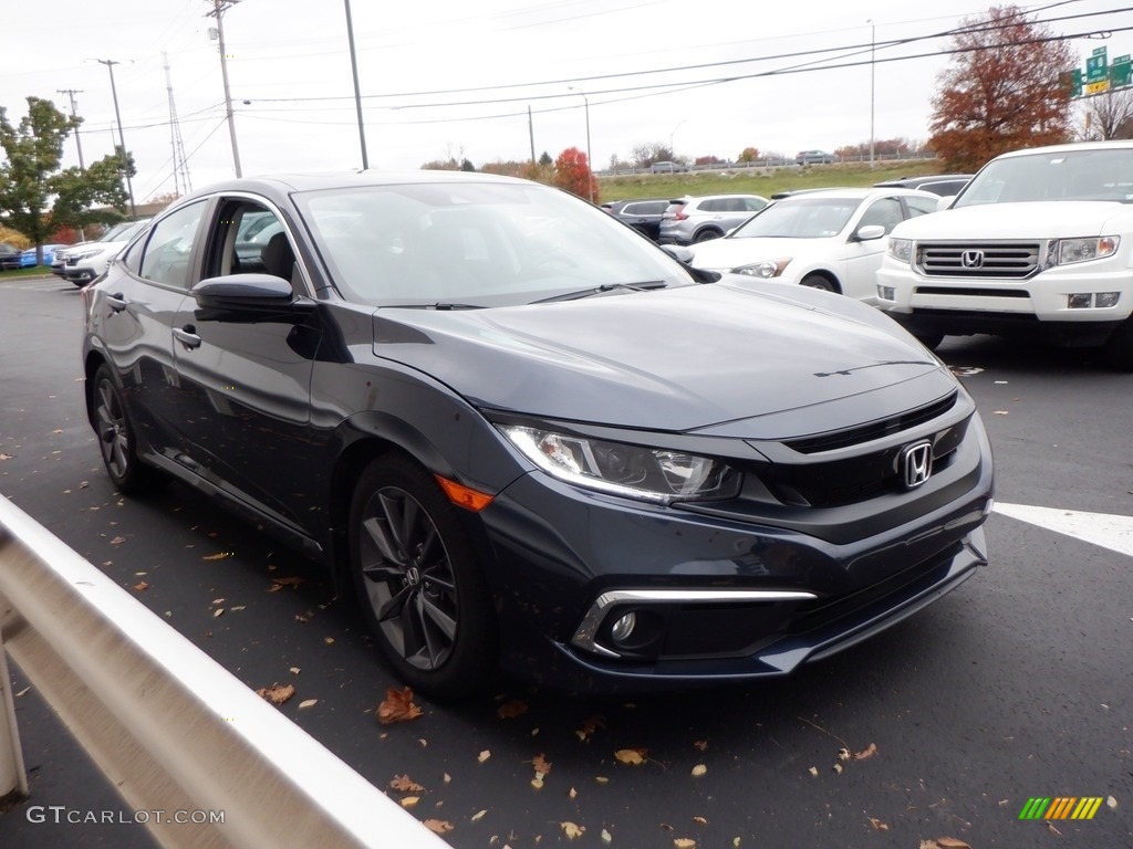 2020 Civic EX-L Sedan - Cosmic Blue Metallic / Black photo #4