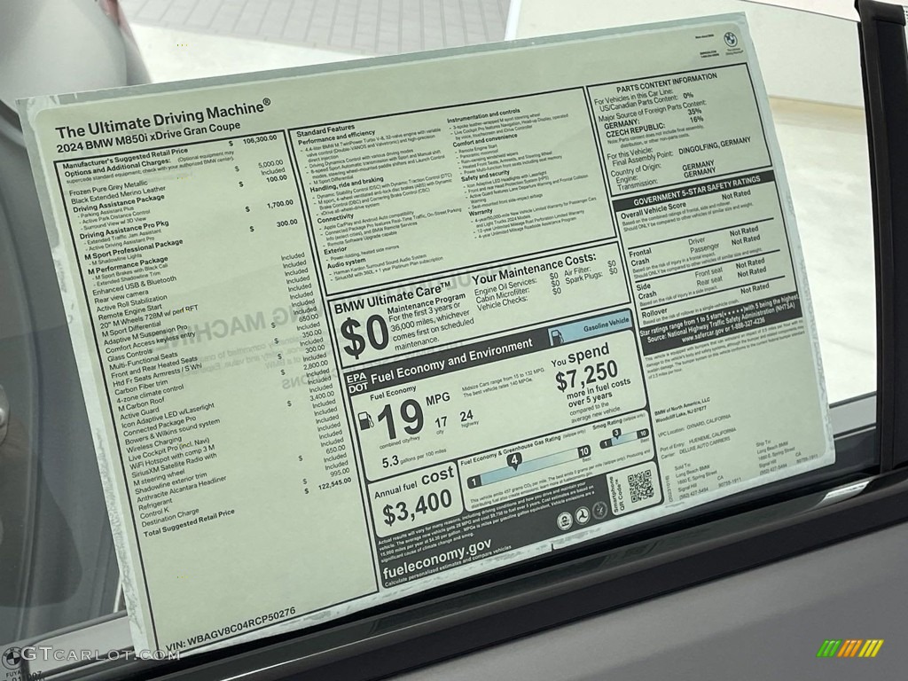 2024 8 Series M850i xDrive Gran Coupe - Frozen Pure Gray Metallic / Black photo #25