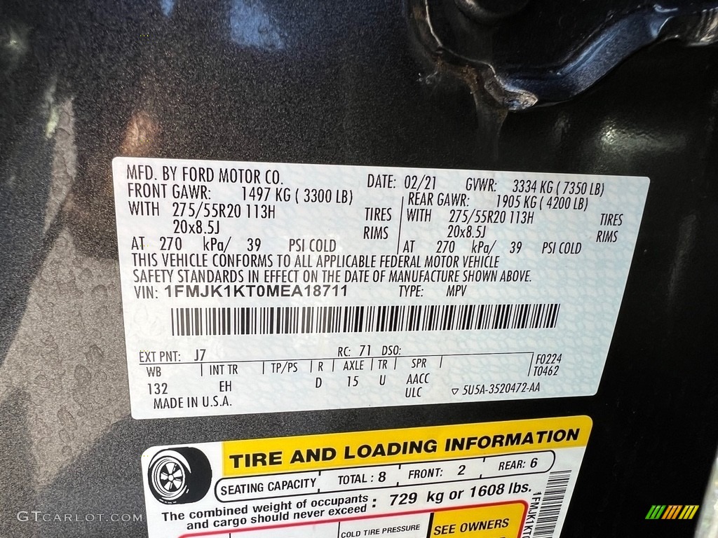 2021 Ford Expedition Limited Max Color Code Photos