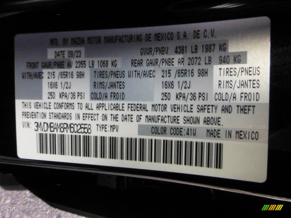 2024 CX-30 Color Code 41W for Jet Black Mica Photo #146747780