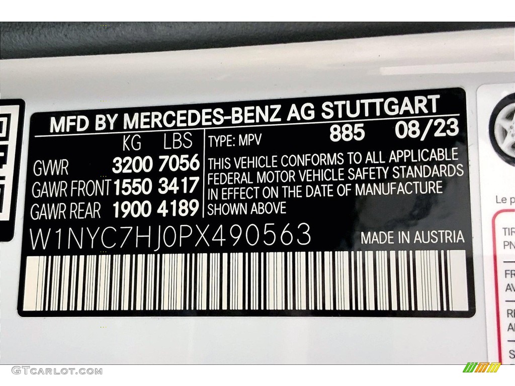 2023 G Color Code 885 for Moonlight White Metallic Photo #146747792