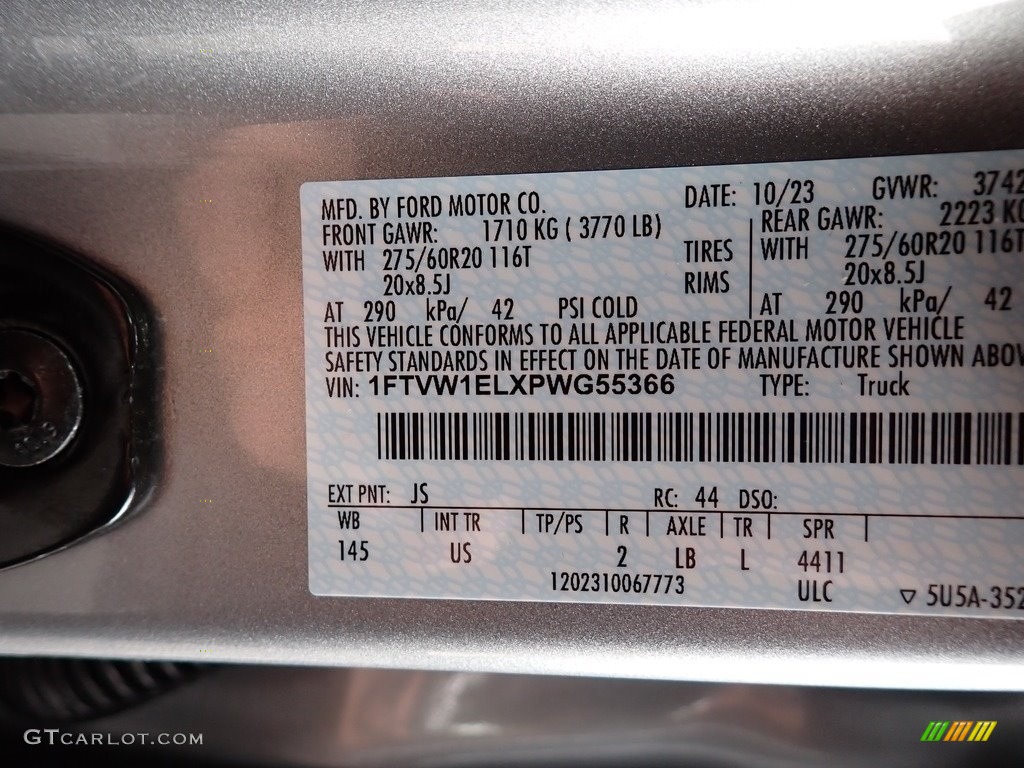 2023 F150 Color Code JS for Iconic Silver Metallic Photo #146748950