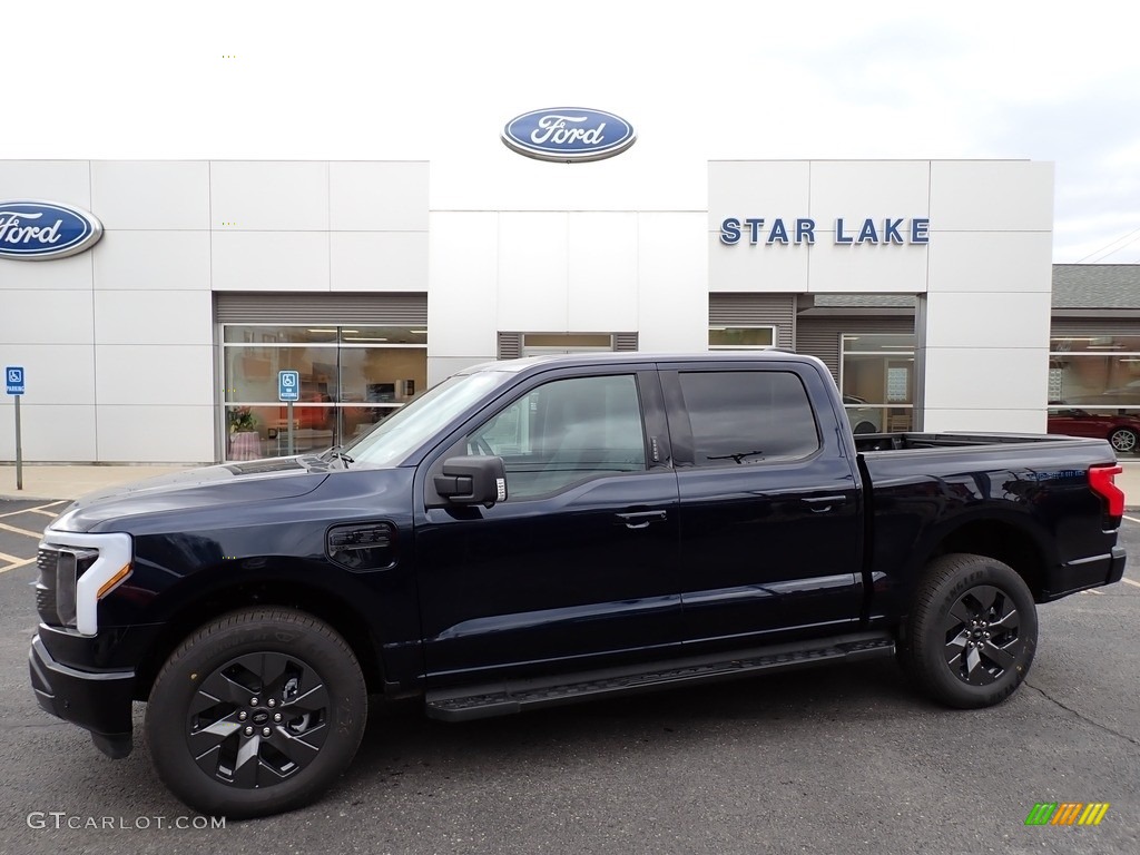 2023 F150 Lightning XLT 4x4 - Antimatter Blue Metallic / Black/Slate Gray photo #1