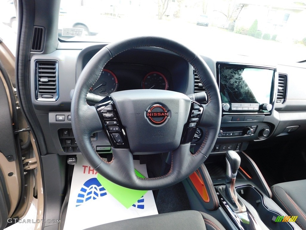2022 Nissan Frontier Pro-4X Crew Cab 4x4 Sandstone Steering Wheel Photo #146749340