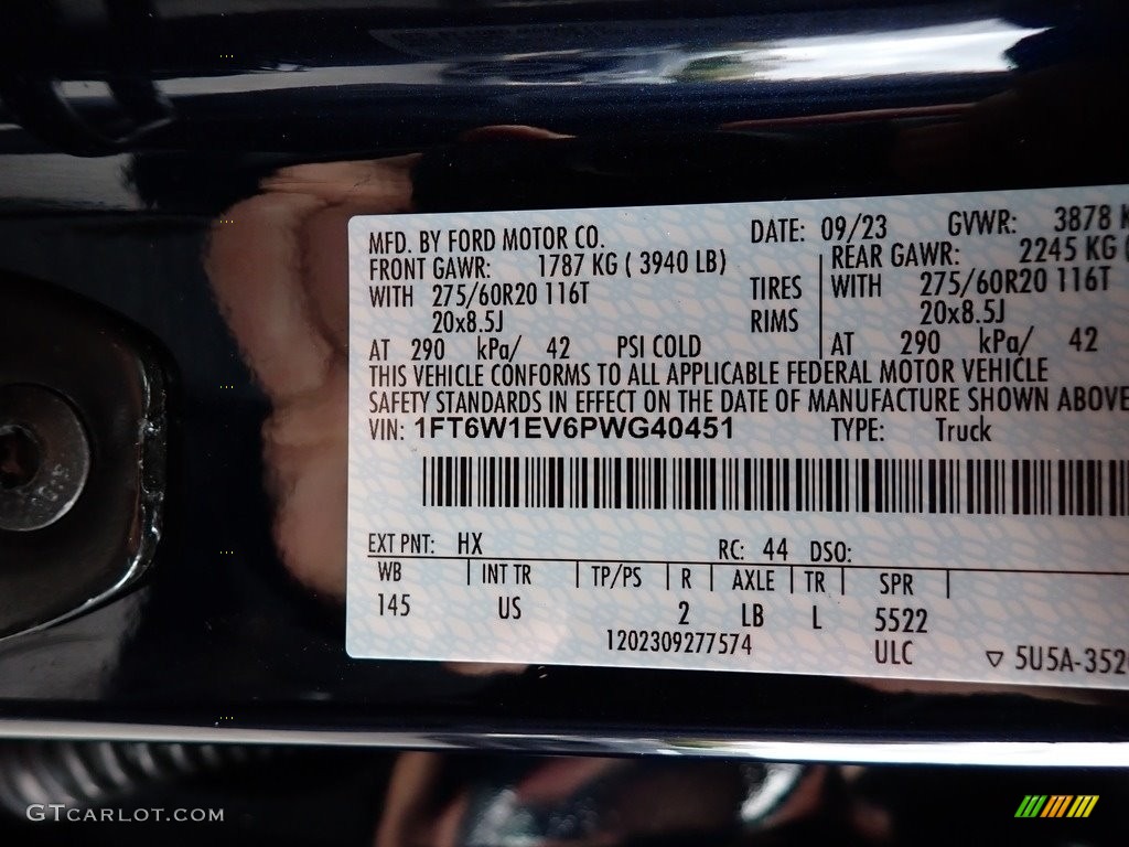 2023 F150 Color Code HX for Antimatter Blue Metallic Photo #146749382
