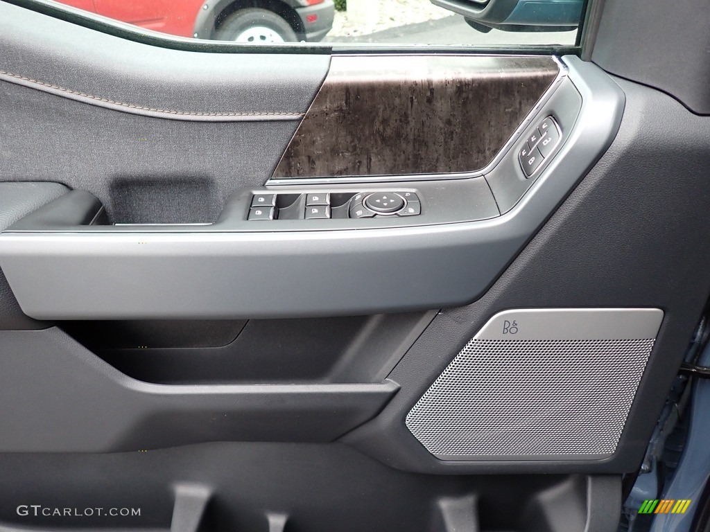 2023 Ford F150 Lightning Lariat 4x4 Black/Slate Gray Door Panel Photo #146749790