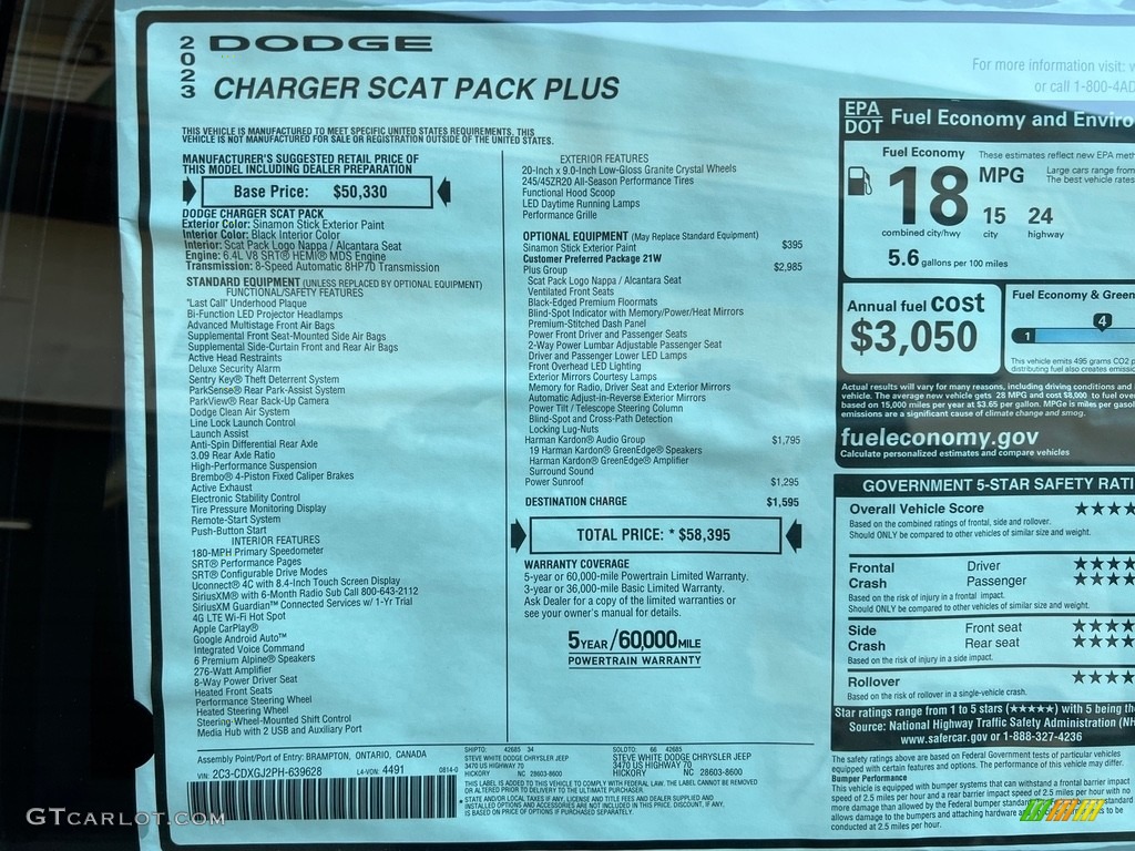 2023 Charger Scat Pack Plus - Sinamon Stick / Black photo #29