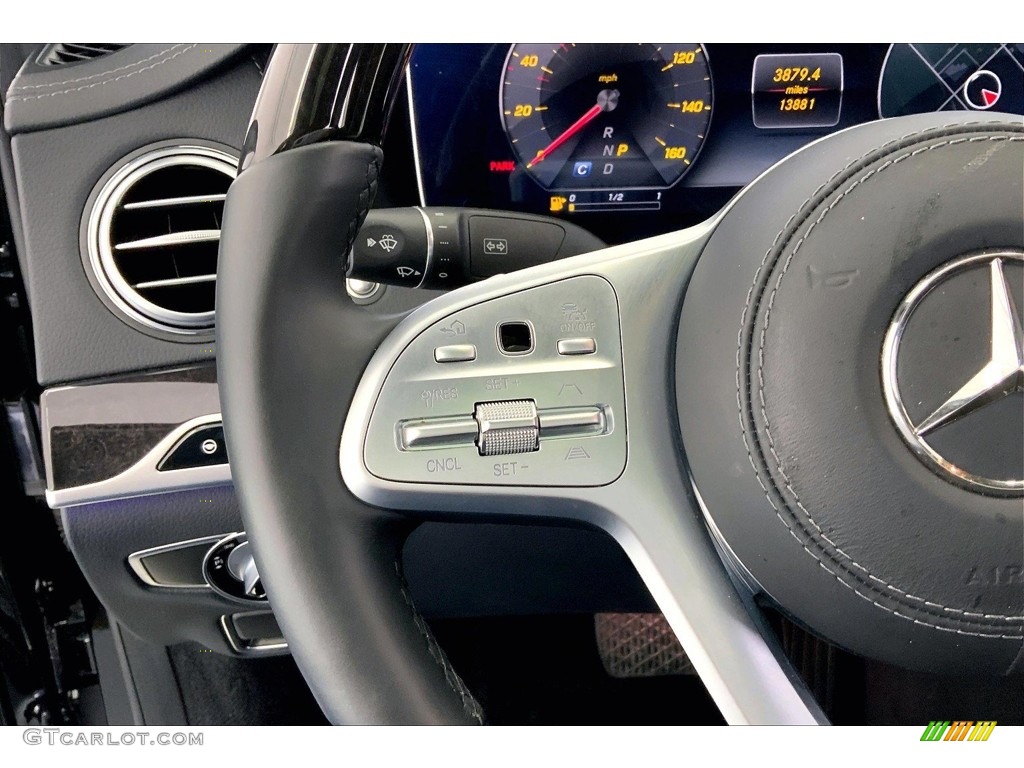 2020 Mercedes-Benz S 450 Sedan Black Steering Wheel Photo #146752404