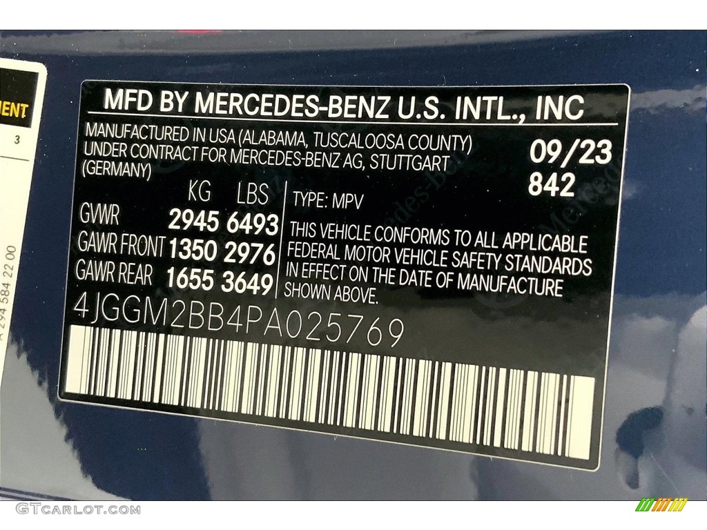 2023 EQE Color Code 842 for Twilight Blue Metallic Photo #146752488
