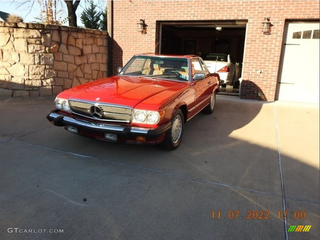 1986 SL Class 560 SL Roadster - Signal Red / Palomino photo #25