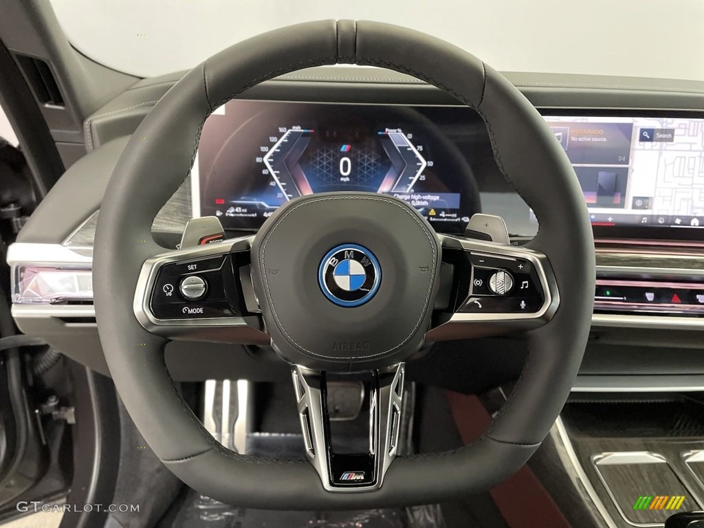 2024 BMW 7 Series 750e xDrive Sedan Amarone Steering Wheel Photo #146753226