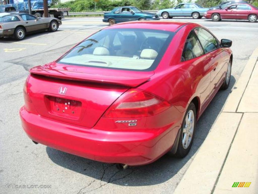 2003 Accord EX V6 Coupe - San Marino Red / Ivory photo #4